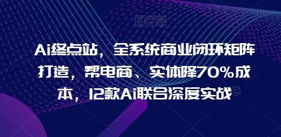 Ai终点站，全系统商业闭环矩阵打造，帮电商、实体降70%成本，12款Ai联合深度实战【0906更新】-轻创淘金网